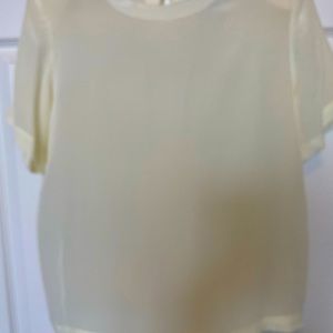 Stephanie Andrews Pale Yellow Silk Top Size M